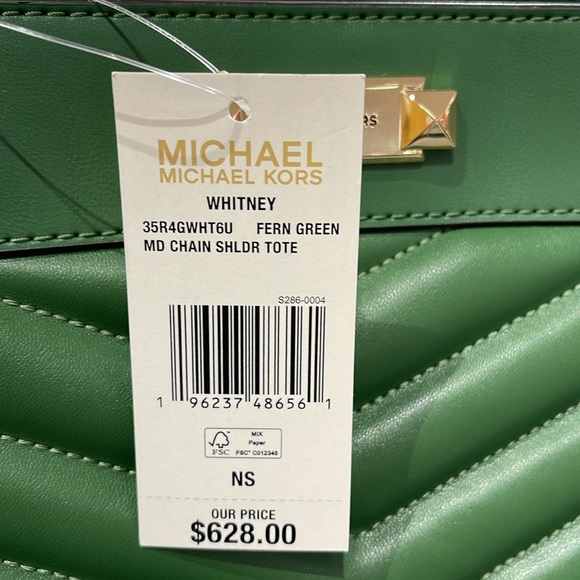 Michael Kors Whitney Women Ladies Medium Tote Shoulder Handbag Bag Purse Green - Picture 10 of 16